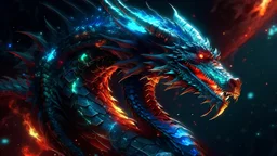 Powerfull Dragon 8K High Quality, Cosmic Background