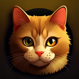 portrait of a cat, an ios app icon, logo