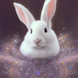 white platinum rabbit with blue third aye, aboriginal, dot painting, indiginous, dot, mud, dream-time, abstract, dots, natural pigment, extremely sharp detail, finely tuned detail, ultra high definition, 8 k, unreal engine 5, ultra sharp focus, art germ and Paul Lewin and Kehinde Wiley