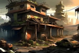post-apocalyptic survivor city, concept art
