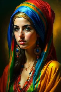 oriental arabic woman portret neoclassism colorfull