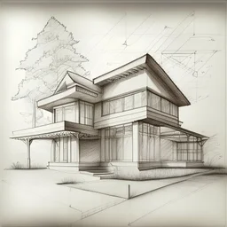 Architecture drawing of a house