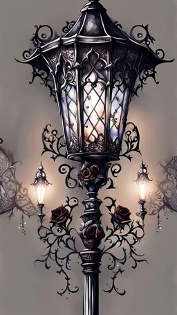 watercolor drawing gothic street lamp, black lace, pearls, black roses, on a white background, Trending on Artstation ::{creative commons}:: Illustration :: Color Grading:: Filmic, Nikon D750, Brenizer Method, Perspective, Depth of Field, F/2.8, Lens Flare, Tonal Colors, 8K, Full-HD, ProPhoto RGB, Perfectionism, Rim Lighting, Natural Lighting, Soft Lig