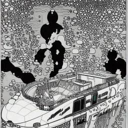 mix between the captain nemo submarine and the beatle yellow submarine by disney in a seabed imagined by winsor mccay