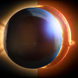 planet, sun and moon