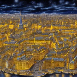 View photo over the city of stockholm penciled high end yellow blend