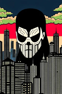 punisher sku;; city in the style of Hiroshi Nagai