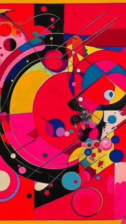 A magenta archives with arcane magic painted by Wassily Kandinsky