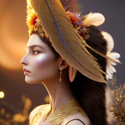 woolitize, nefertiti, rusty metal, feathers, Dryad, fae, sidhe, ominous, nature, plants, wildflower, facepaint, dnd character portrait, intricate, oil on canvas, masterpiece, expert, insanely detailed, 4k resolution, retroanime style, cute big circular reflective eyes, Pixar render, unreal engine cinematic smooth, intricate detail , soft smooth lighting, soft pastel colors