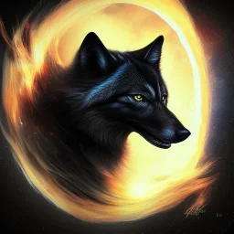 Black Wolf Phoenix Space