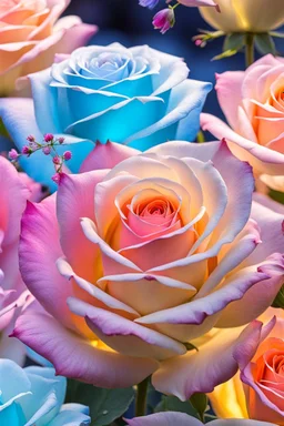 Trés belles roses, rainbows, beautiful colors gardens , flowers, cascades