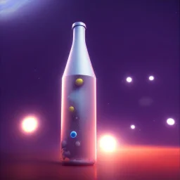 Space in bottle, realistic, unreal engine 5