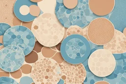 A wallpaper featuring round geometric shapes. Cattpuccin Theme, Pastele Colors, Catppuccin Macchiato Blue theme