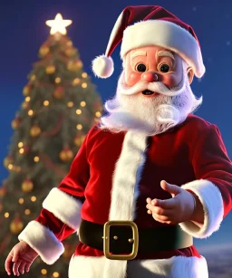 Santa toddler, full body, hyper realistic