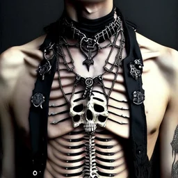 chest bones punk fashion neckless