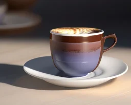 Cappuccino in cup, saucer also