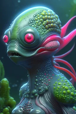 salmon alien , 3d 4k octane render, lifelike, photorealistic, artstation, illustration, smooth, sharp focus, ornate, intricate, complex, highly detailed, digital painting, smooth, art by tom bagshaw, akihiko yosh