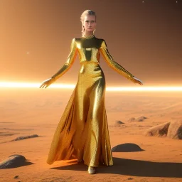 beautiful cosmic golden male, long hair, nice smiling, delicate colors, beautiful glamour galactic golden dress, ultra sharp focus, 8k, unreal engine 5, extremely sharp detail, light effect, soft light atmosphere of a spaceship, smooth, full of details, face in front, complete vision of face and body