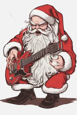 satanic santa claus playing electric guitar