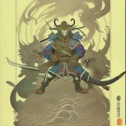 Dibujo de Ninja con estilo de Utagawa Kuniyoshi