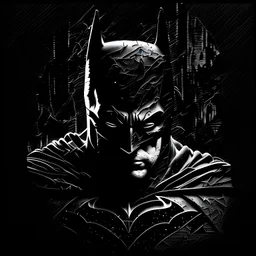 Batman, аrte lineal, fondo negro