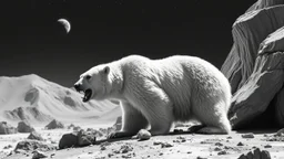 charlie chaplin as unstable polar growlar bear on the planet of Ceres