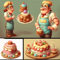 a cartoon character thirty years old confectioner , an ultrafine detailed painting by senior character artist, featured on polycount, sots art, artstation hd, 2d game art, behance hd