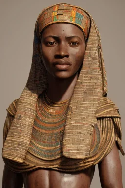 african portrait, ancient egypt, zulu, scaffolding, high detail