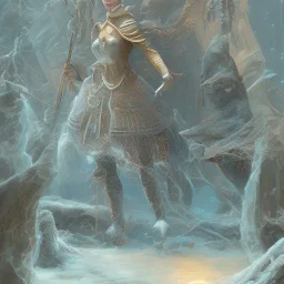 ice kingdom digital painting,a crystal - clear ice, majestic, ice fractal, Fantasy, Illustration,Character Design, magician