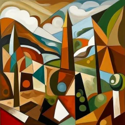 picasso cubism landscape browns