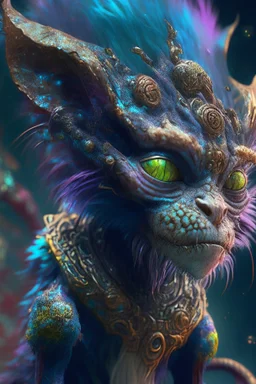 Cat monkey dragon Critter alien,FHD, detailed matte painting, deep color, fantastical, intricate detail, splash screen, complementary colors, fantasy concept art, 32k resolution trending on Artstation Unreal Engine 5