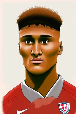 Ollie Watkins English football player ,cartoon 2d