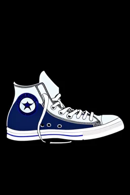 A converse sneaker, covered in Dallas cowboys theme