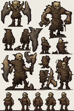 pixel undead soul sprite for pixel game in the medieval style side view idle animation. --ar 9:16