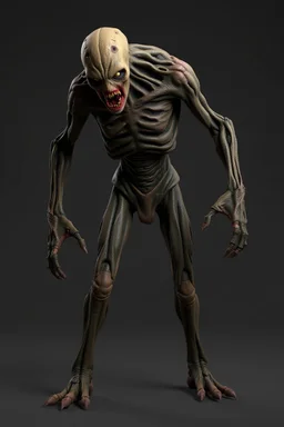 humanoid monster for a horror , silent hill style, creepy, 3d model, t-pose, full lenght