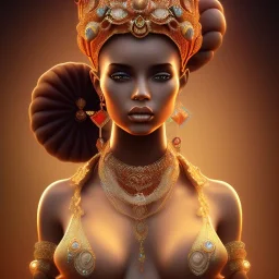 female genie with skin made of stone and covered in jewels, in the style of midjourney