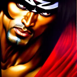 portrait of 'Tessai Kibagami-Ninja Scroll',painting by Earl Norem, simon Bisley, evan lee, 86-86, oil on canvas, cinematic composition, extreme detail,fit full head inside picture,8k