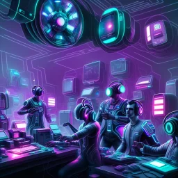 guys listening to the music, cyberpunk