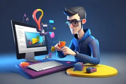 3d illustaration web developer