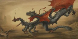 Percy jackoson fighting dragon