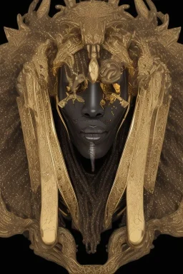 black male African Egyptian alien, cracks in the voodoo head, wicked, eyes, crown, blood, 8k, finely detailed, photo realistic, tiger turquoise skull head gold dragon space alien snow skeleton gold teeth silver crown silver space face mask