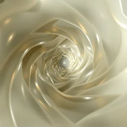 Mesmerizing abstract 3d visual, recursive structure of flowing translucent shapes, centered, soft aesthetic, negetive space.