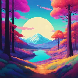 [psychedelic pixel illustration by Andrew MacLean with Kupka's colour palette] realistic photo 8k of the one, in the middle of nowhere
