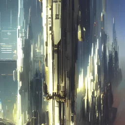 Art by John Berkey and John Harris, futuristic city, high-rise, smooth, sharp focus, highly detailed, digital painting, concept art, elegant, centered, Taris Star Wars