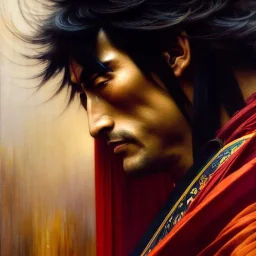 portrait of 'Dakuan-Ninja Scroll',ancient japanese armor, painting by gaston bussiere, greg rutkowski, yoji shinkawa, yoshitaka amano, tsutomu nihei, donato giancola, tim hildebrandt, oil on canvas, cinematic composition, extreme detail,fit full head inside picture,16k