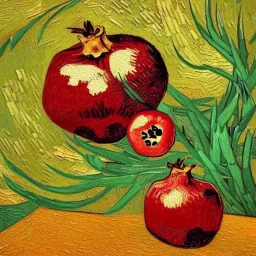 pomegranate in style of van gogh