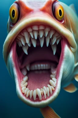 one fish with only human teeth