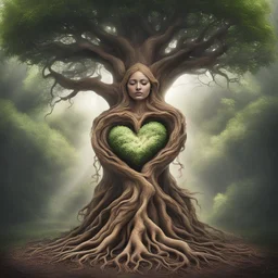 Divine mother tree sharing its love from its roots