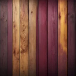 Hyper Realistic maroon & golden multicolored wooden planks with rustic texture & vignette effect