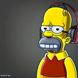 Homer Simpson toddler, steampunk headphone, sunglass, gangsta neckless, full body, yellow puffer jacket, tokio background, dramatic lighting, hyper realistic, unreal engine 5, 16k